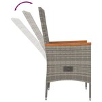vidaXL Ensemble à manger de jardin 9 Pièces avec coussins Gris