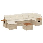 vidaXL Salon de jardin avec coussins 8 Pièces beige résine tressée