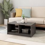 vidaXL Table basse gris 75x50x33 5 cm bois de pin massif