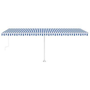 vidaXL Auvent automatique sur pied 600x300 cm Bleu/Blanc