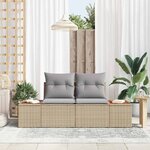 vidaXL Canapé de jardin Beige 184 x 62 x 85cm polyrotin