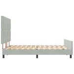 lit vidaXL Gris clair 160x200 cm Velours