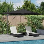 vidaXL Parasol Noir 286 x 285 x 270 cm Aluminium