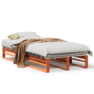 vidaXL Cadre de lit sans matelas cire marron 100x200cm bois pin massif