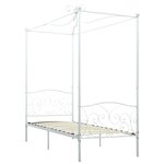 vidaXL Cadre de lit à baldaquin sans matelas blanc métal 90x200 cm