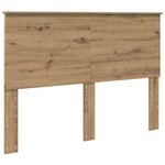 vidaXL Cadre de lit Chêne artisan 140 x 190 cm Bois de pin massif