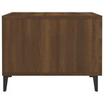 vidaXL Tables basses avec pieds en métal 2 Pièces Chêne marron 50x50x40cm