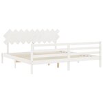 vidaXL Cadre de lit avec tête de lit blanc 200x200 cm bois massif