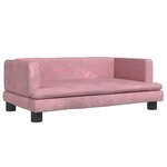 vidaXL Canapé pour enfants rose 80x45x30 cm velours