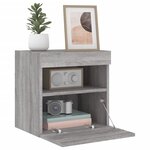 vidaXL Meuble TV mural avec lumières LED sonoma gris 40x30x40 cm