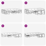 vidaXL Ensemble de canapés d'extérieur 10 Pièces Blanc et noir