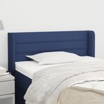 vidaXL Tête de lit avec oreilles Bleu 103x16x78/88 cm Tissu