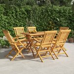 vidaXL Chaises de jardin pliantes lot de 6 56x63x90cm bois massif teck