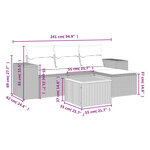 vidaXL Salon de jardin 5 Pièces avec coussins gris résine tressée