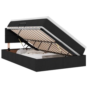 vidaXL Lit avec rangement et matelas avec matelas Noir 120 x 200 cm