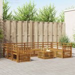vidaXL Ensemble de canapés d'extérieur 10 pc Naturel