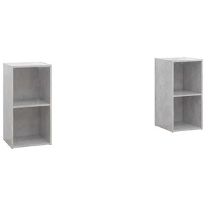 vidaXL Meubles TV 2 Pièces Gris béton 72x35x36 5 cm Bois d'ingénierie