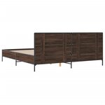 vidaXL Cadre de lit chêne marron 180x200 cm bois d'ingénierie et métal