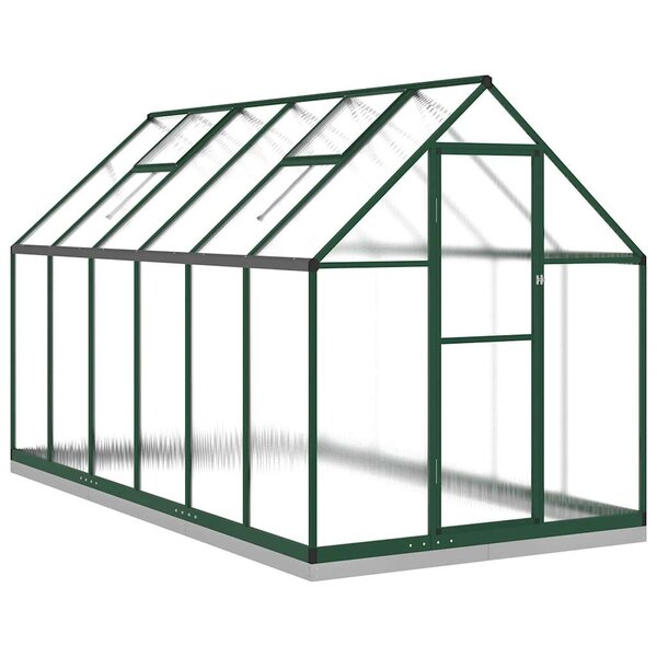 vidaXL Serre avec cadre de base vert 334x169x202 cm aluminium