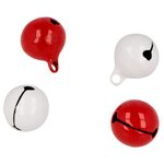 20 petits grelots blancs et rouges