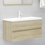 vidaXL Armoire d'évier lavabo intégré chêne sonoma bois d'ingénierie