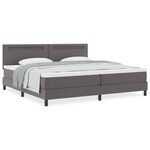 vidaXL Lit à ressort avec matelas gris en cuir synthétique  200x200 cm.