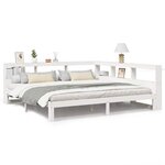 vidaXL Lit bibliothèque sans matelas blanc 180x200 cm bois pin massif