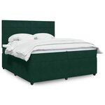 vidaXL Sommier à lattes de lit et matelas Vert foncé 200x200cm Velours