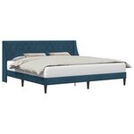 vidaXL Cadre de lit avec tête de lit Bleu 180 x 200 cm Velours