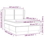 vidaXL Sommier à lattes de lit avec matelas Gris foncé 140x200cm Tissu