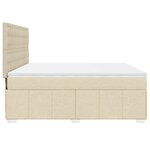 vidaXL Sommier à lattes de lit avec matelas Crème 180x200 cm Tissu