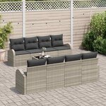 vidaXL Ensemble de canapé de jardin 9 Pièces Gris clair et gris foncé