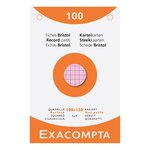Étui De 100 Fiches - Bristol Quadrillé 5x5 Perforé 100x150mm - Couleurs Assorties - X 10 - Exacompta
