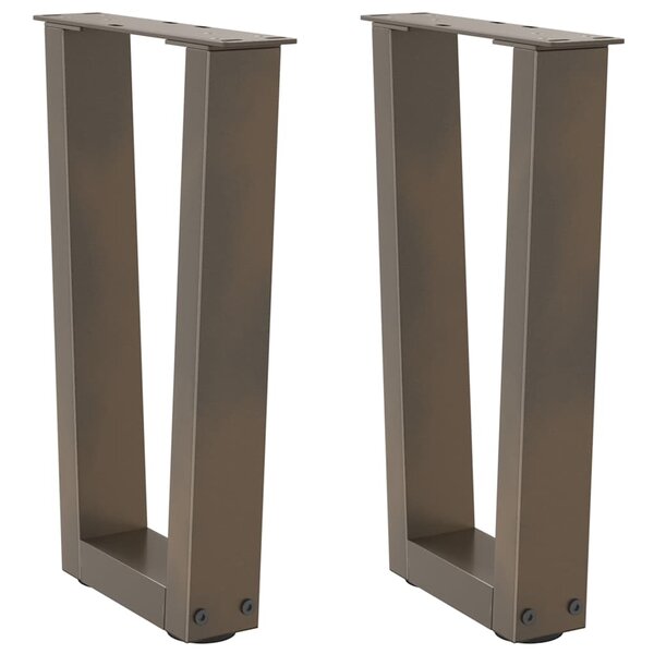 vidaXL Pieds de table basse en forme de V  2 pièces  acier naturel  38 x (42-43 3) cm