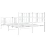 vidaXL Cadre de lit métal sans matelas et pied de lit blanc 120x190 cm