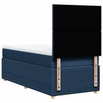 vidaXL Sommier à lattes de lit avec matelas Bleu 90x200 cm Tissu