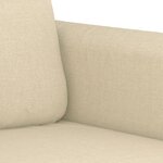 vidaXL Ensemble de canapés 3 Pièces avec coussins Crème Tissu