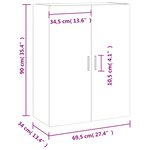 vidaXL Armoire murale gris béton 69 5x34x90 cm