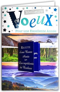 Lot 10 cartes identiques bonne année meilleurs vœux avec 10 enveloppes blanches
