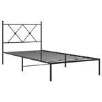 vidaXL Cadre de lit métal avec tête de lit noir 90x200 cm