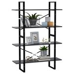 vidaXL Bibliothèque à 4 niveaux gris 100x30x140 cm bois d'ingénierie