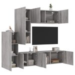 vidaXL Unités murales TV 5 Pièces sonoma gris bois d'ingénierie