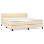 vidaXL Sommier à lattes de lit avec matelas Crème 180x200 cm Tissu