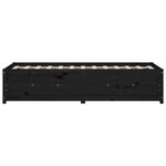 vidaXL Lit de jour sans matelas noir 75x190 cm bois de pin massif