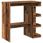 vidaXL Table de bar étagère de rangement vieux bois 100 x 48 x 101 5cm