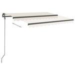 vidaXL Auvent rétractable automatique et poteaux 3 5x2 5 m Crème