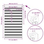 vidaXL Store enrouleur tamisant 80 x 175 cm gris