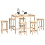 vidaXL Ensemble de bar 7 Pièces Bois de pin massif