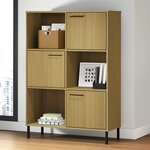 vidaXL Bibliothèque avec pieds en métal Marron 90x35x128 5cm Bois OSLO