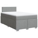 vidaXL Sommier à lattes de lit avec matelas Gris clair 120x200cm Tissu
